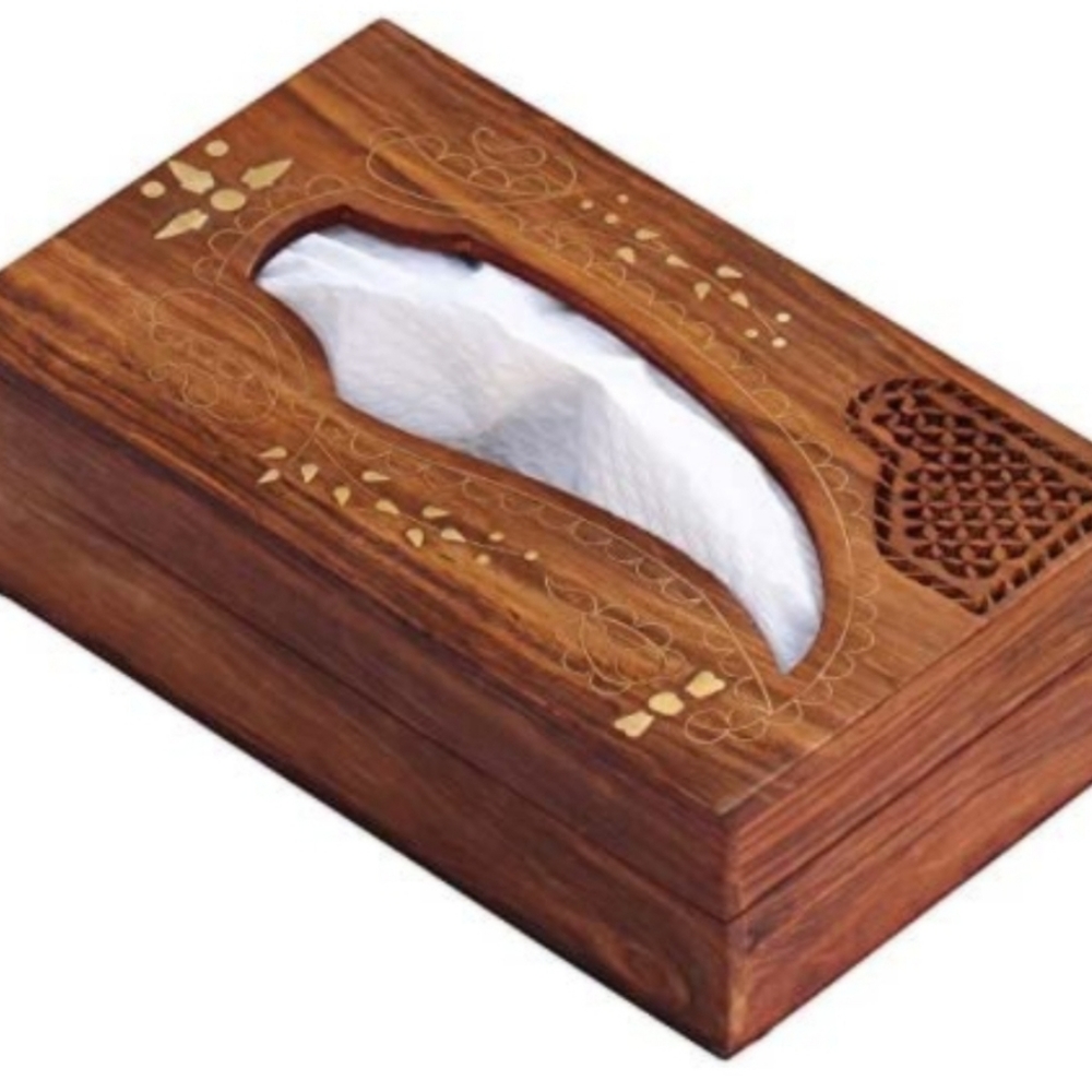 SouvNear Rosewood Tissue Box with Jali